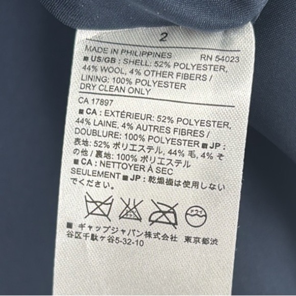 Banana Republic Factory Wool Blend Mini Skirt Women’s Size 2 Navy Blue NWT! - Picture 5 of 7